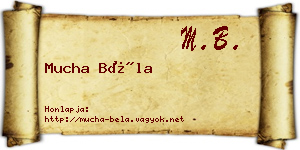 Mucha Béla névjegykártya